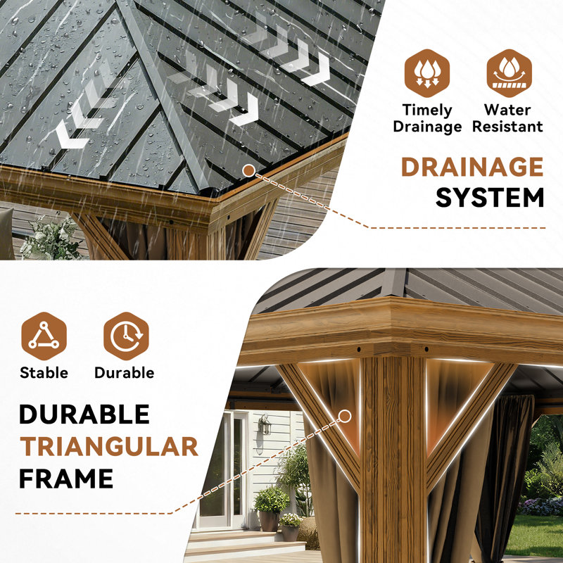 Joyside 16 Ft. W x 12 Ft. D Outdoor Aluminum Hardtop Gazebo with